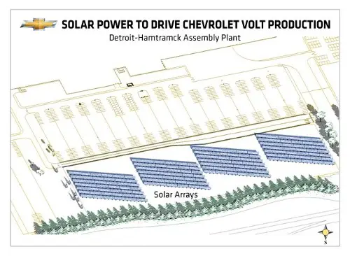 solararrays 516 kW Solar Array at Detroit Hamtramck for Chevy Volts